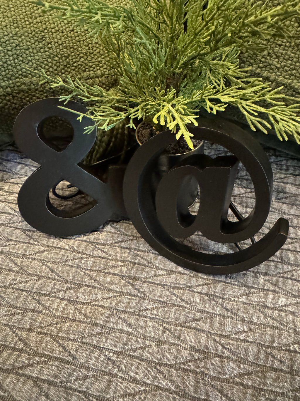 Vintage Symbol Paperweights | Rustic Desk Decor | Set of 2