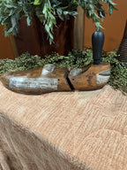 Antique Shoe Form with 1890s Ads | Rustic Curiosity Decor