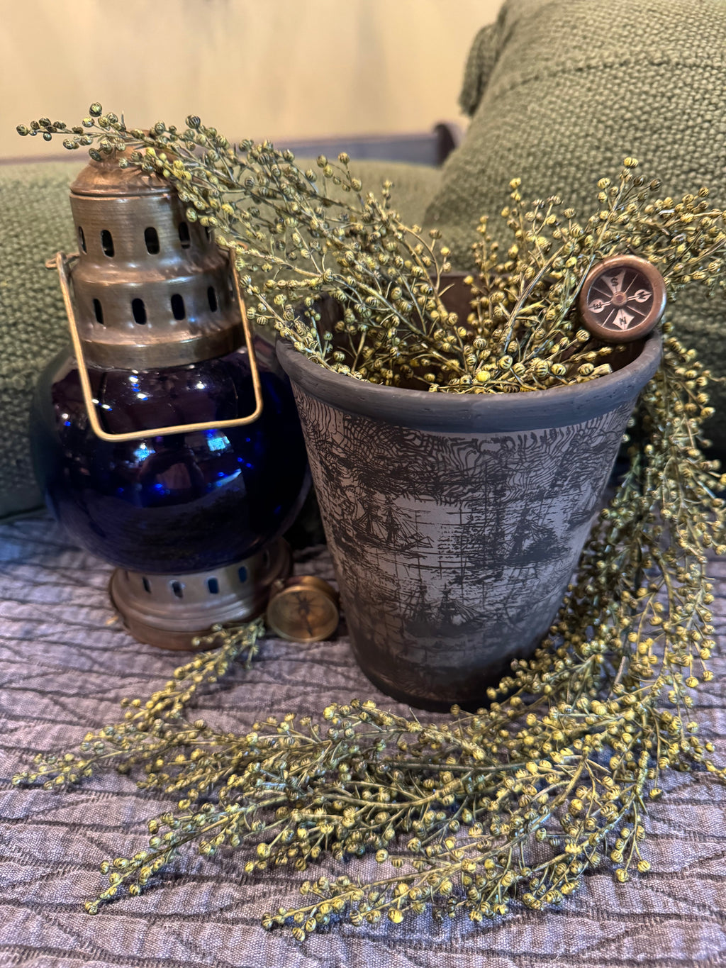 Coastal Ceramic Planter | Aegean-Inspired Rustic Decor | Real Plants OK