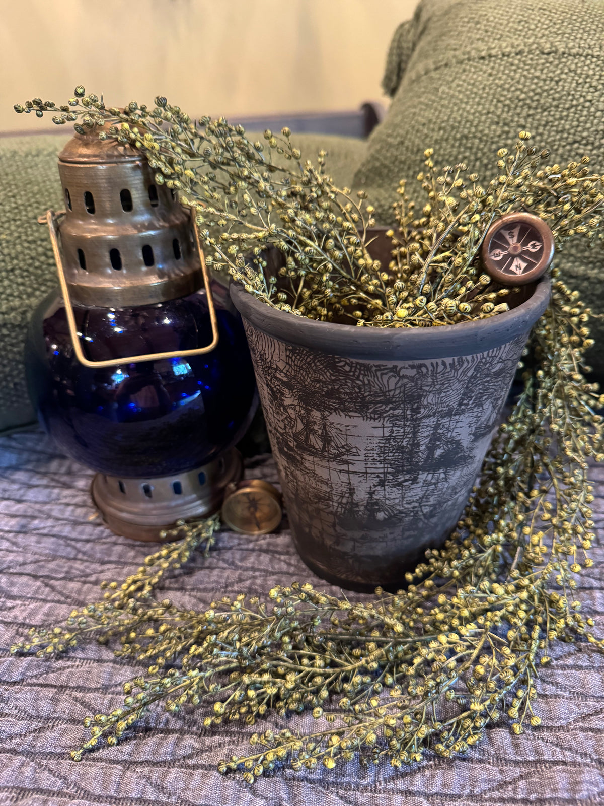 Coastal Ceramic Planter | Aegean-Inspired Rustic Decor | Real Plants OK