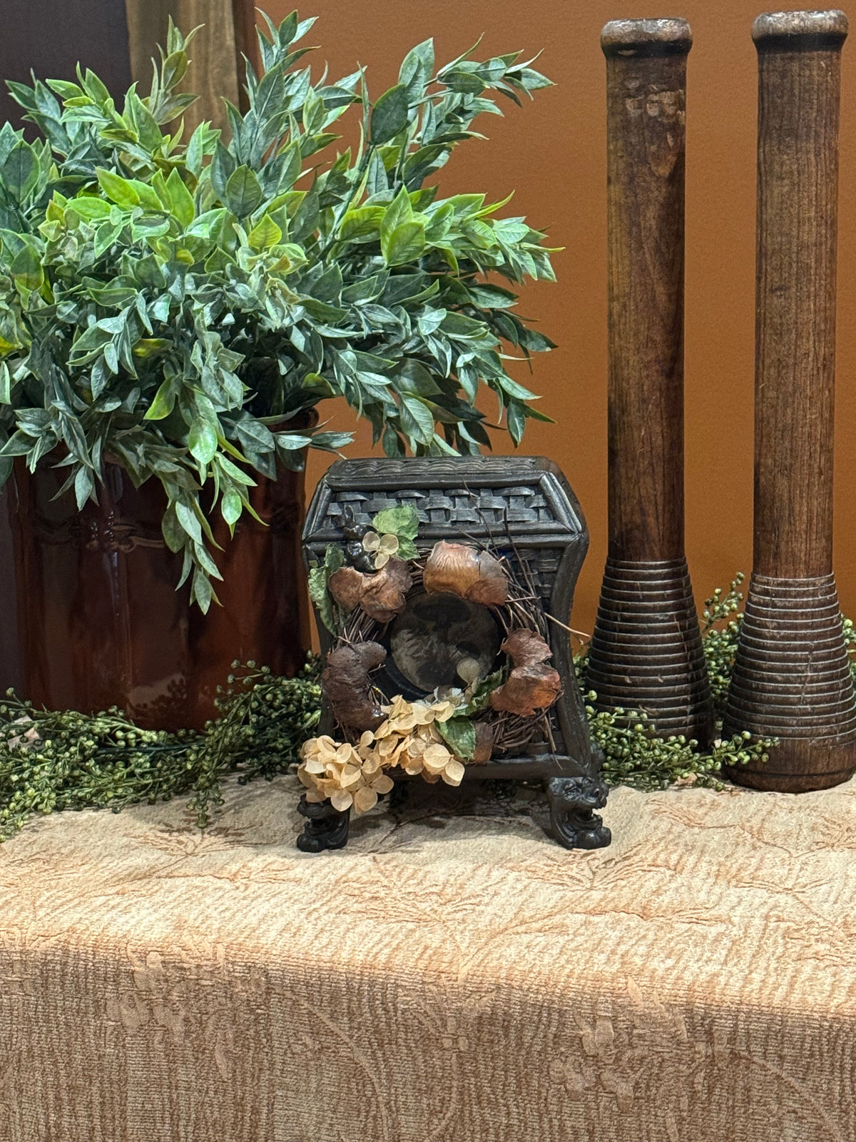 Vintage Clock Base with Lion Feet & Rabbit | Rustic Curiosity Decor