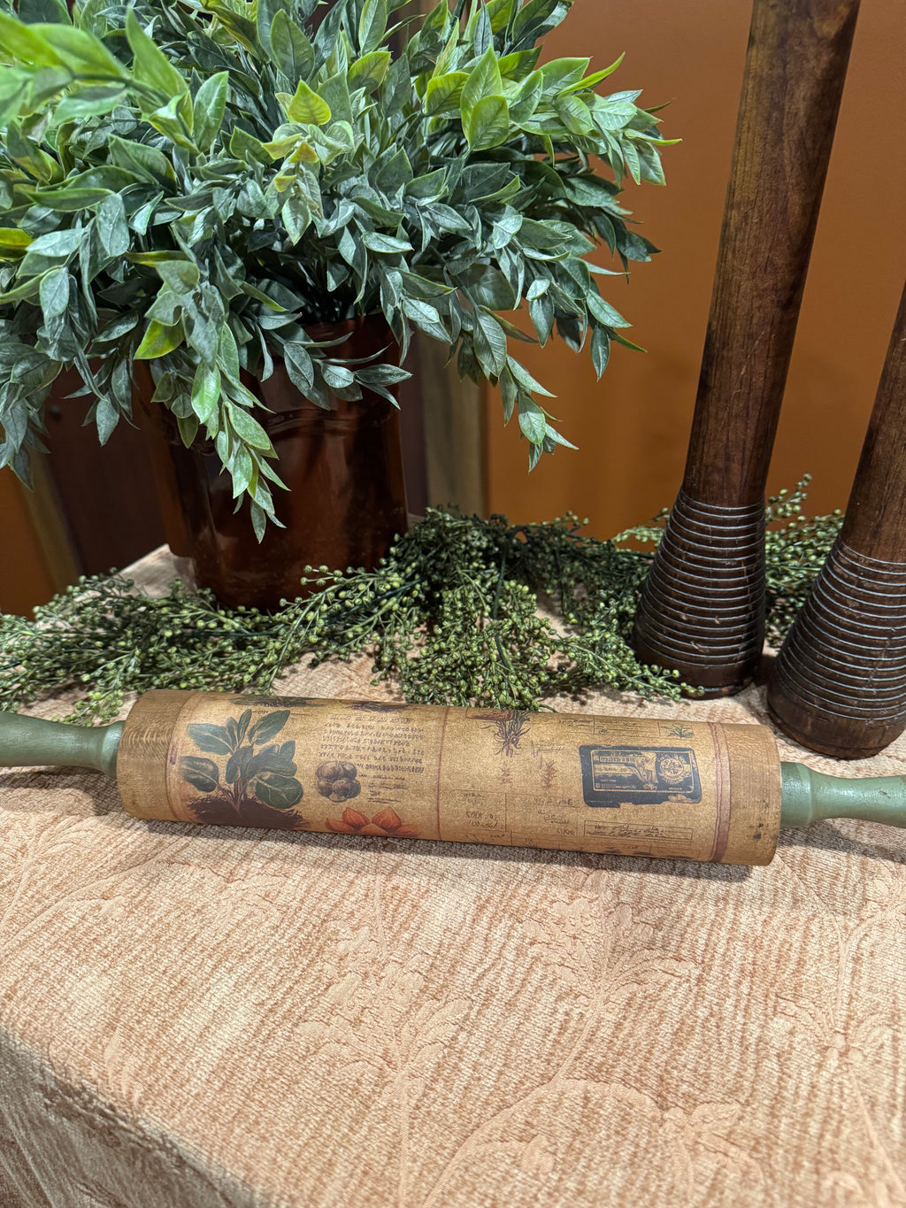 Vintage Wooden Rolling Pin | Rustic Farmhouse Kitchen Decor