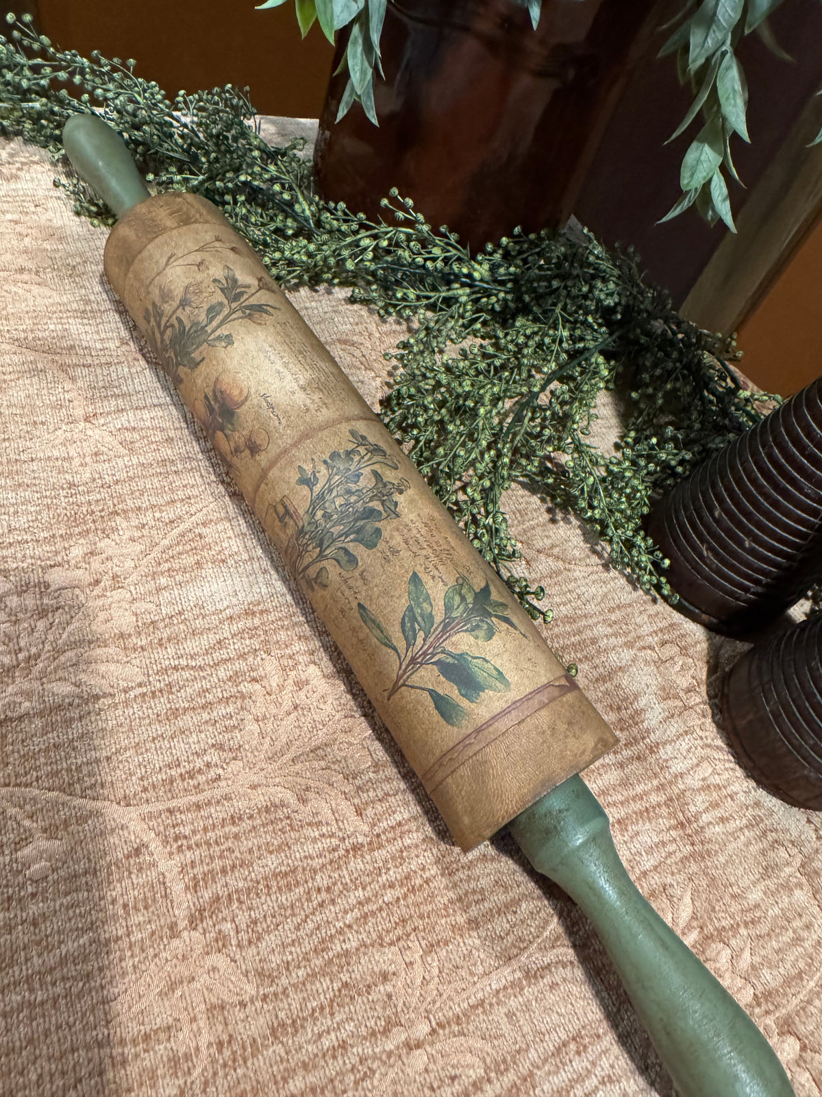 Vintage Wooden Rolling Pin | Rustic Farmhouse Kitchen Decor