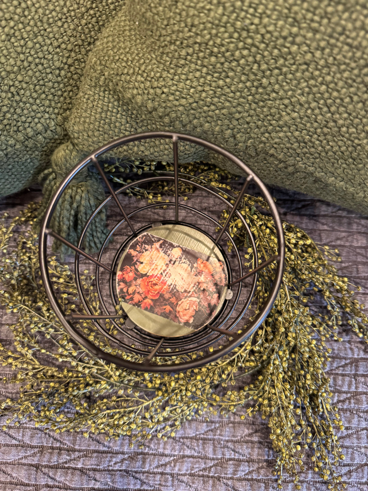 Vintage Faded Floral Vignette Piece | Cottagecore Home Decor