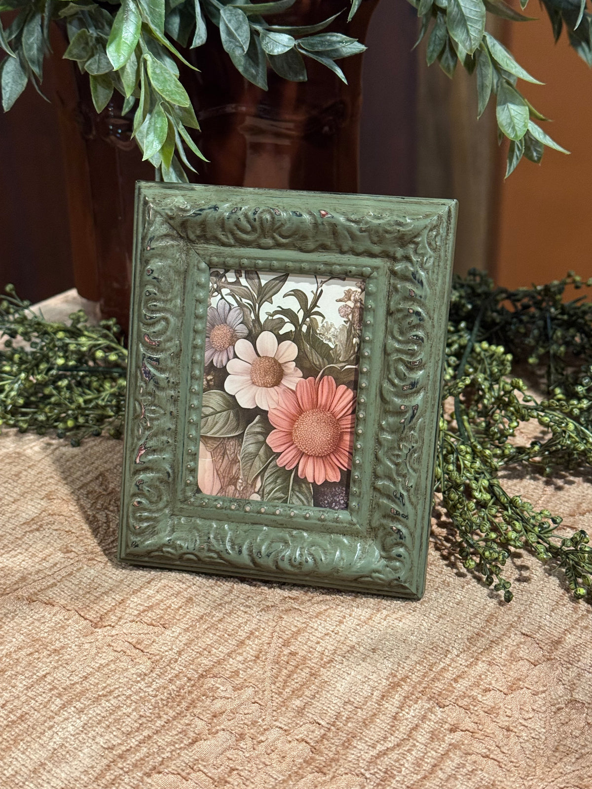 Vintage Floral Bedside Decor | Cottagecore Small Vignette Piece