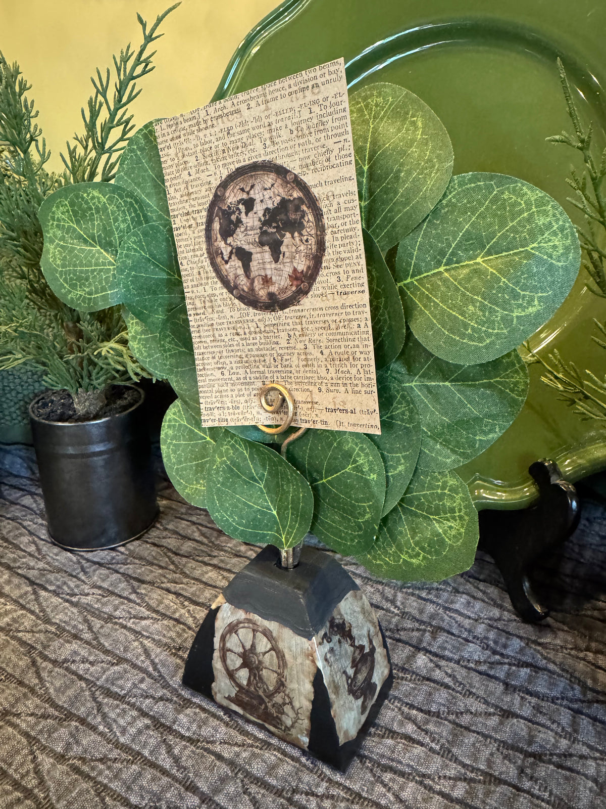 Vintage Travel Collage Base | Wanderlust Shelf Decor | Rustic Home