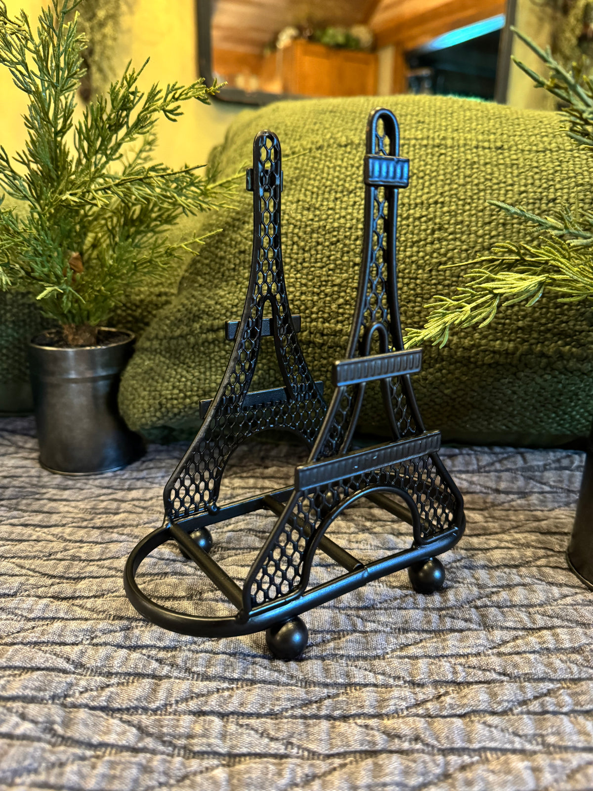 Eiffel Tower Napkin Holder | Black Parisian Kitchen Decor | Upcycled