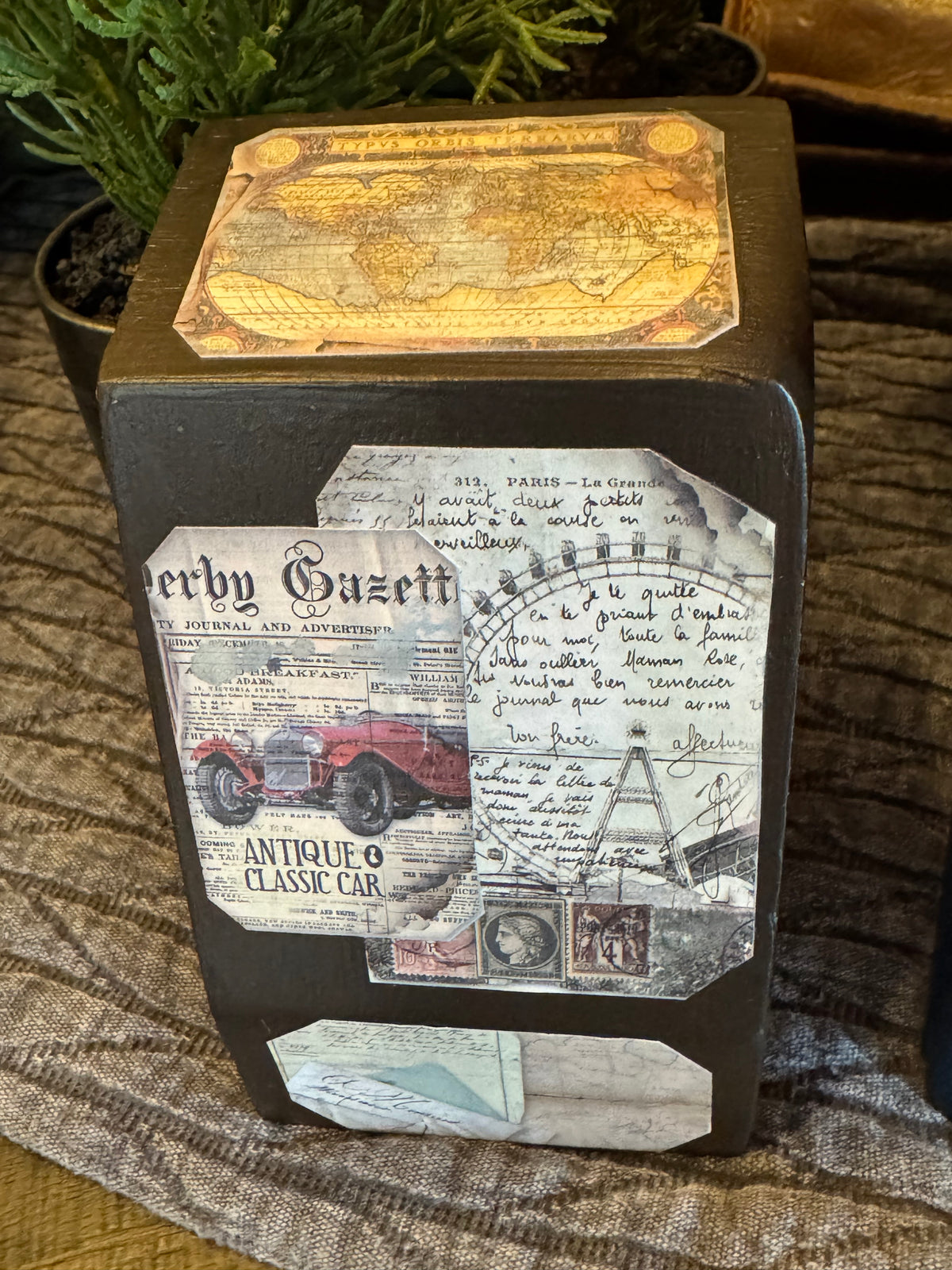 Vintage Travel Bookends | Wanderlust Shelf Decor | Solid Wood | Set of 2