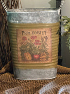 Galvanized Market Flower Bucket | French Farmhouse Botanical Decor