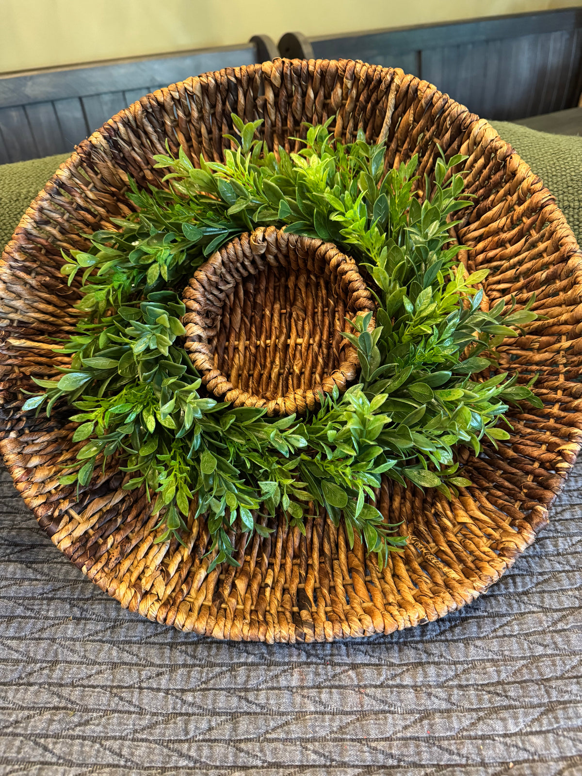 Wicker Chip and Dip Wreath | Rustic Cottagecore Home Decor
