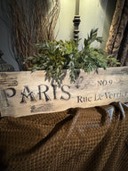 Vintage Parisian Shop Sign | French Rustic Wall Decor | Wood