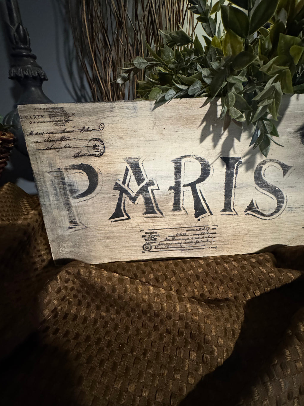 Vintage Parisian Shop Sign | French Rustic Wall Decor | Wood