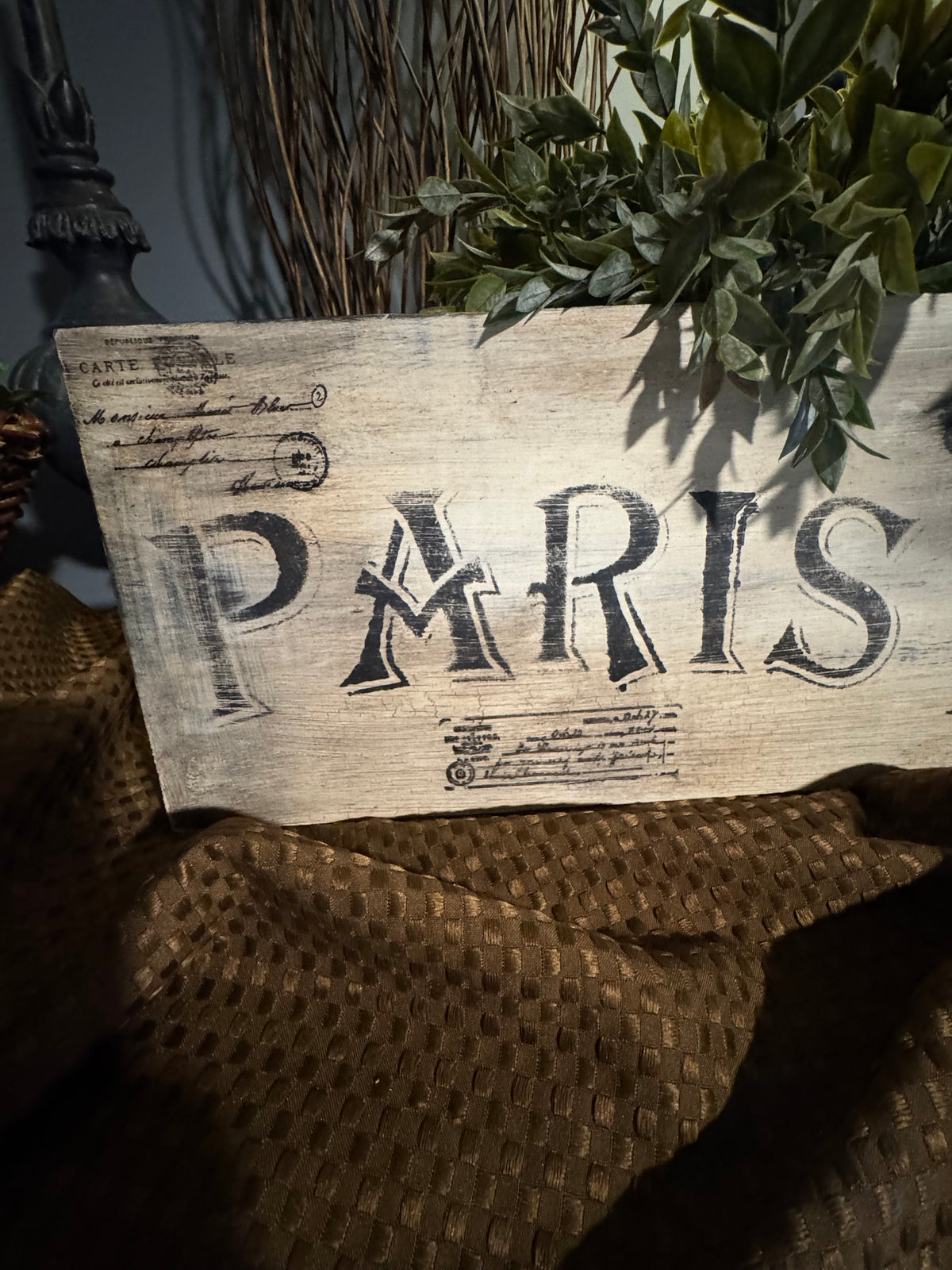Vintage Parisian Shop Sign | French Rustic Wall Decor | Wood