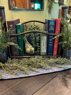 Vintage Metal Tabletop Bookshelf | Rustic Farmhouse Home Decor