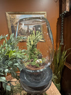 Bird Nest in Glass Dome on Pillar Candle Base | Dark Cottagecore Decor