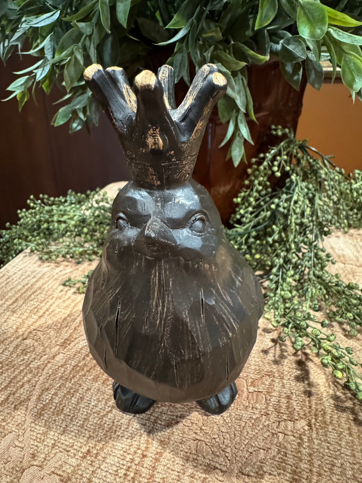 Queen Victoria Crowned Bird Figurine | Whimsical Cottagecore Shelf Decor