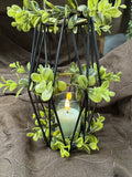 Cast Iron Ring Candle Holder with Greenery | Dark Cottagecore Decor