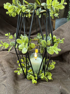 Cast Iron Ring Candle Holder with Greenery | Dark Cottagecore Decor