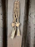 Squirrel-Acorn-Leaf wood bead tie-backs
