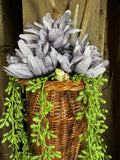 Wicker Wall Basket w/floral