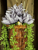 Wicker Wall Basket w/floral