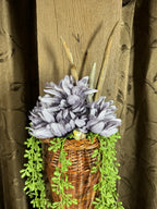 Wicker Wall Basket w/floral