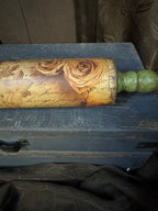 Green Rolling Pin w/floral and lace