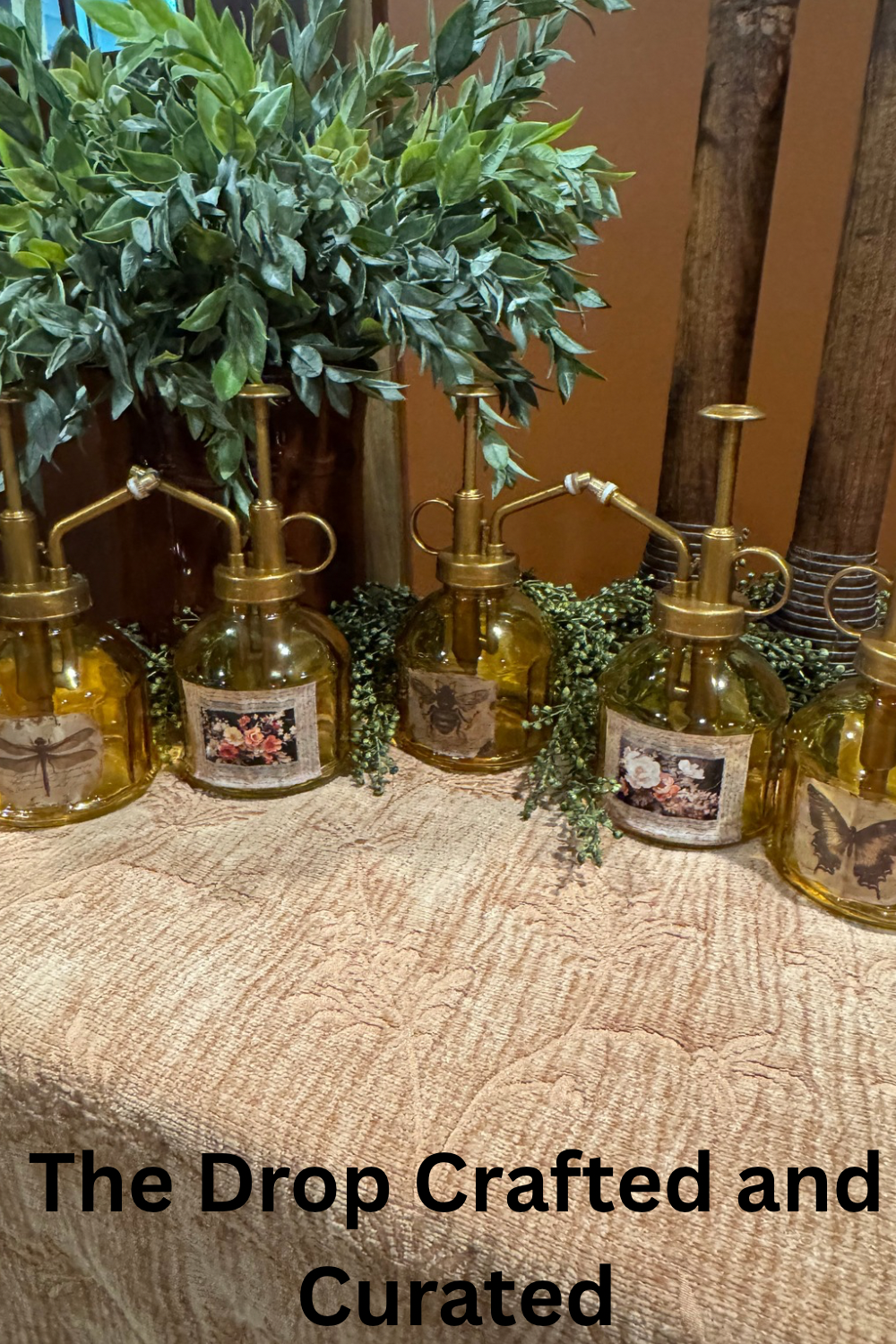 Vintage Amber Glass Spray Bottles | Cottagecore Plant & Herb Decor