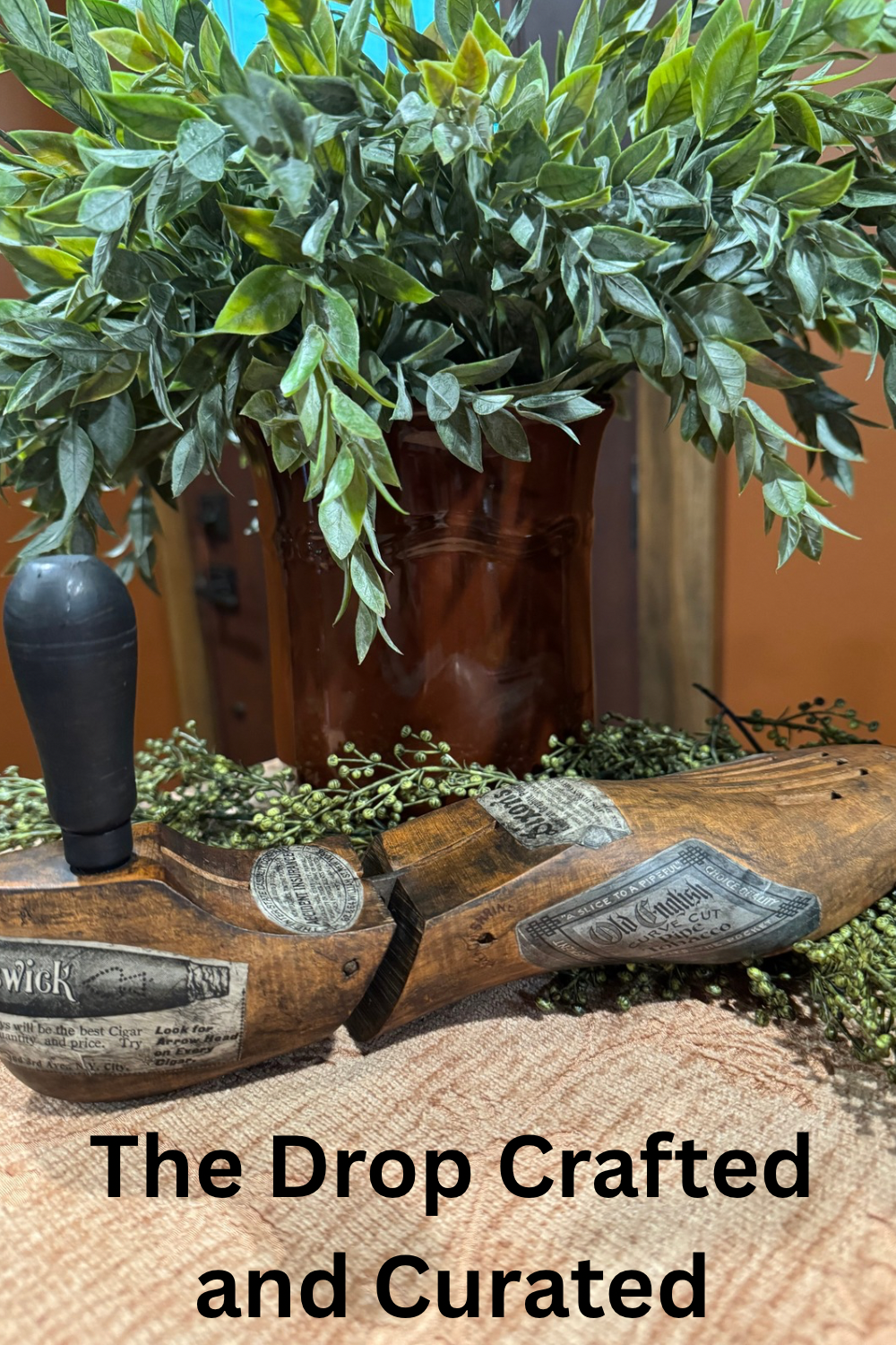 Antique Shoe Form with 1890s Ads | Rustic Curiosity Decor