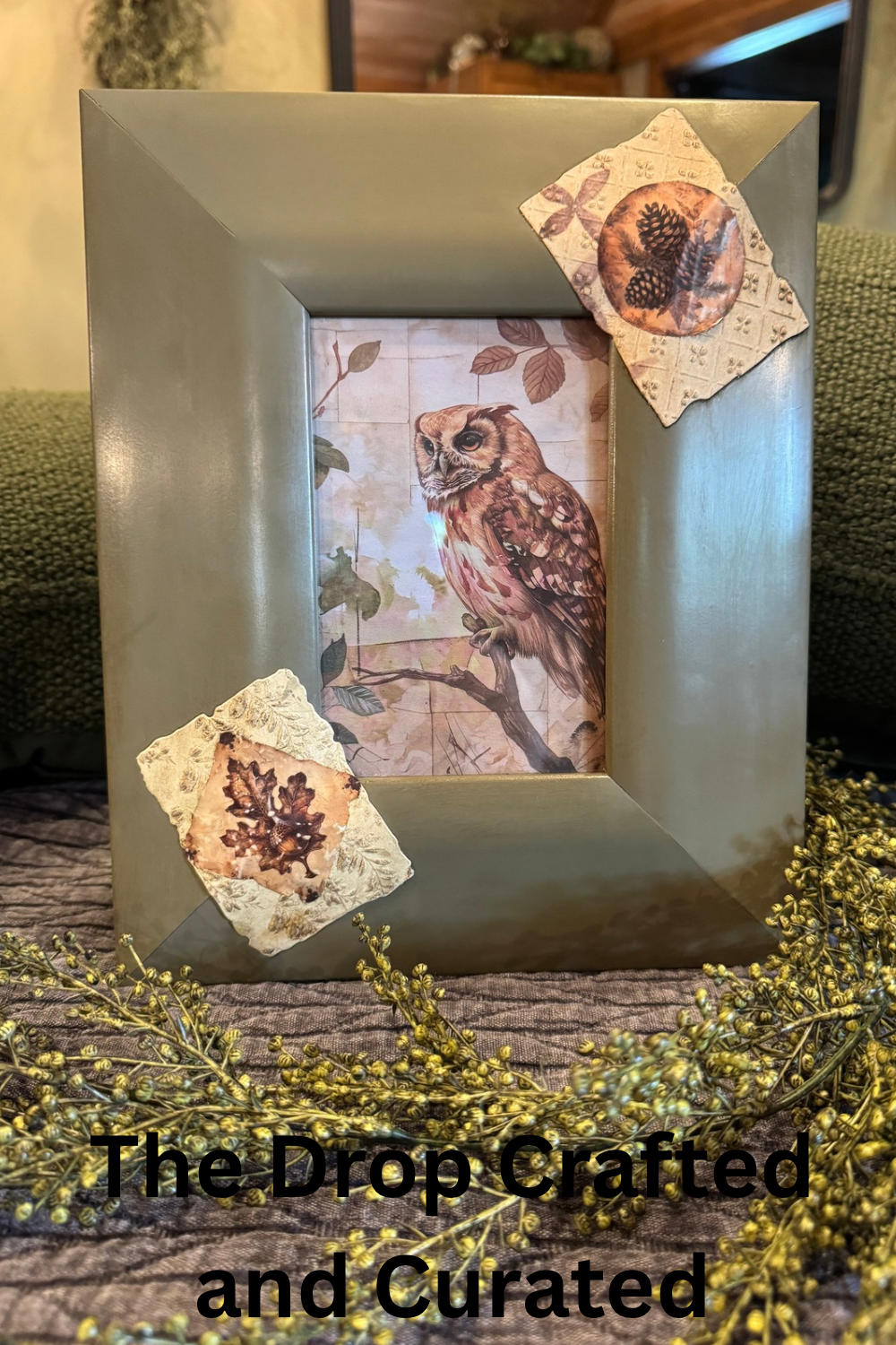 Vintage Soft Owl Framed Print | Cottagecore Shelf Decor | One-of-a-Kind