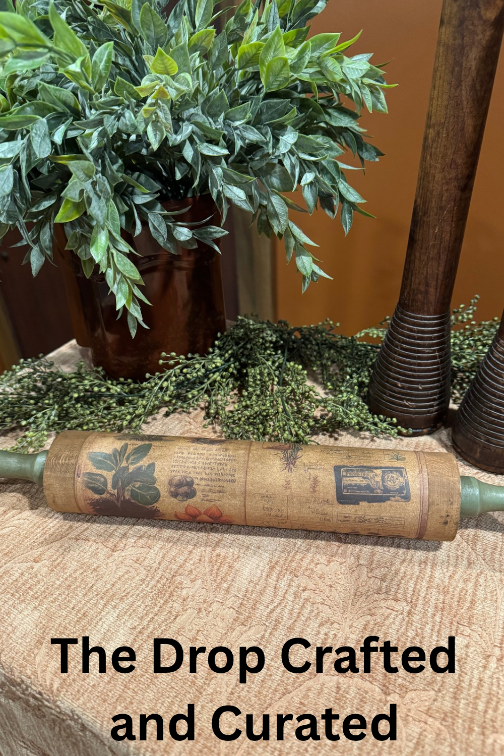 Vintage Wooden Rolling Pin | Rustic Farmhouse Kitchen Decor