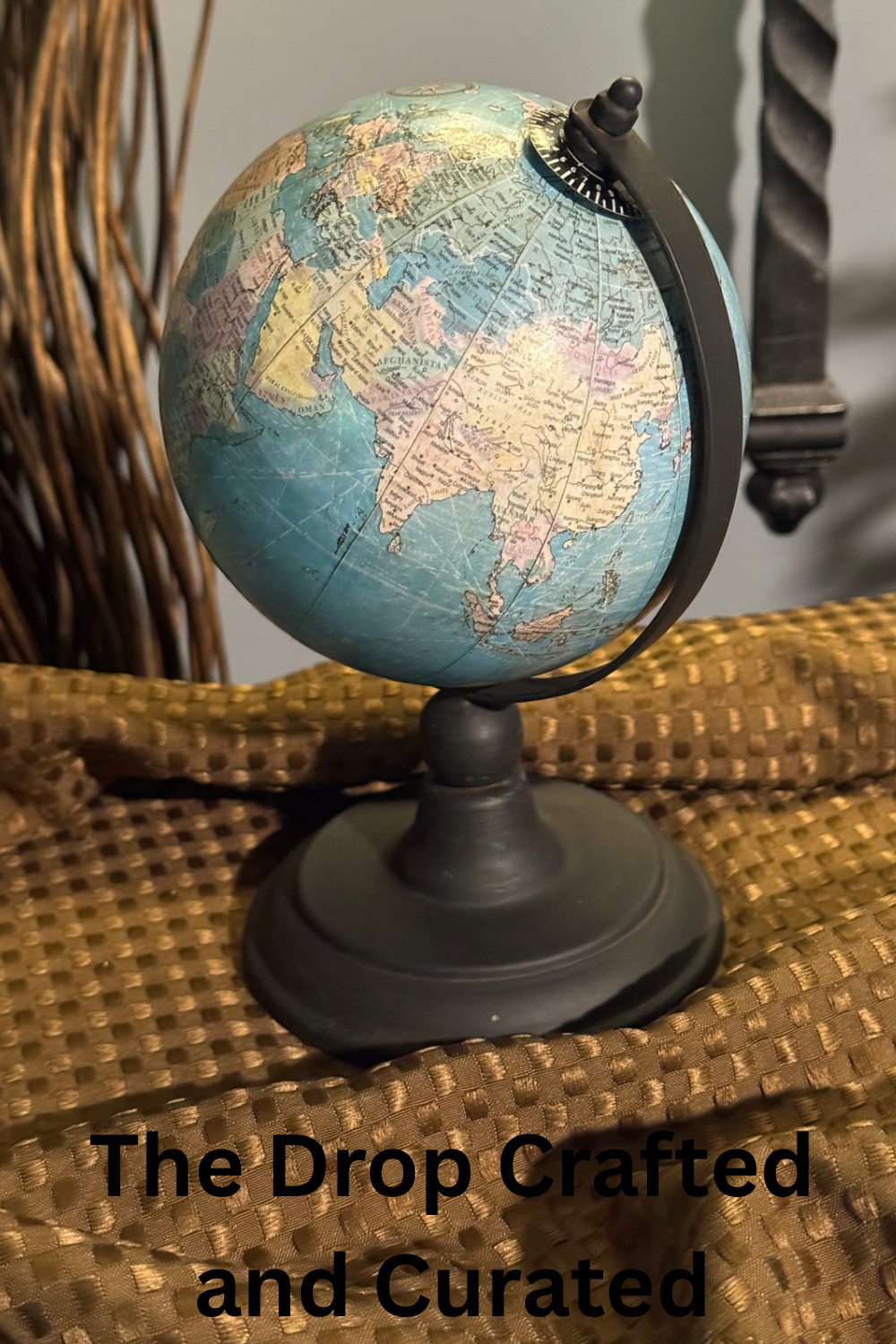 Vintage Globe Figurine | Travel Decor | Rustic Wanderlust Home Decor