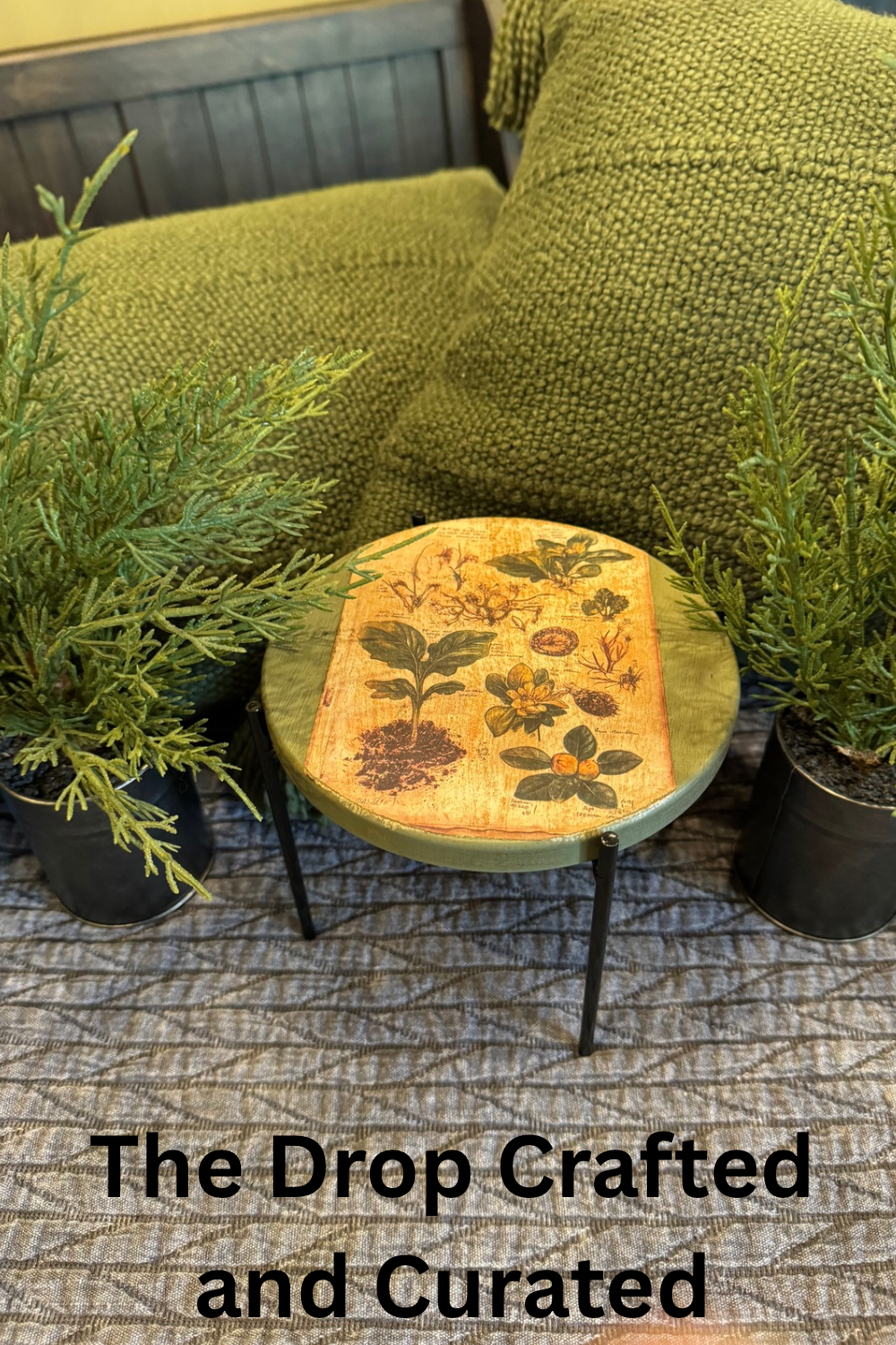 Small Vintage Riser Planter | Cottagecore Tabletop Decor