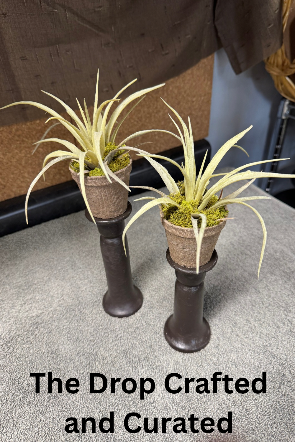 Cast Iron Spike Candlesticks with Greenery | Dark Halloween Decor | Set of 2
