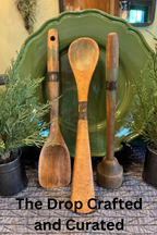 Vintage 1930s Kitchen Utensil Set | Rustic Farmhouse Decor | Set of 3