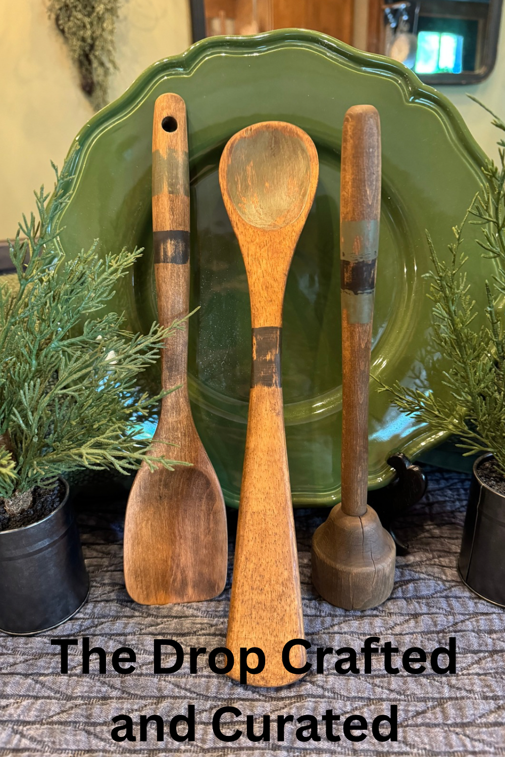 Vintage 1930s Kitchen Utensil Set | Rustic Farmhouse Decor | Set of 3