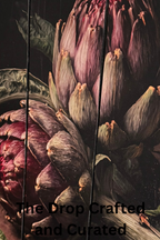 Artichoke Canvas Wall Art on Salvage Wood | Dark Moody Home Decor