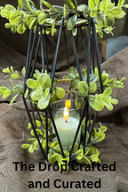 Cast Iron Ring Candle Holder with Greenery | Dark Cottagecore Decor