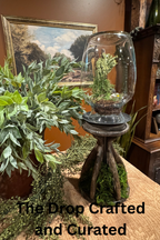 Bird Nest in Glass Dome on Pillar Candle Base | Dark Cottagecore Decor