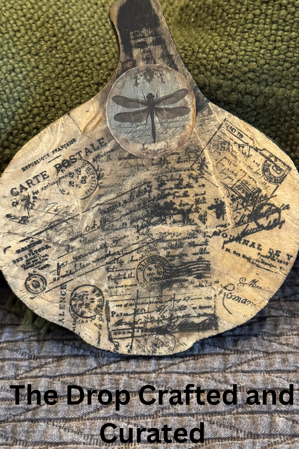 Vintage Postage Stamp Wood Board | Rustic Letter Writing Decor