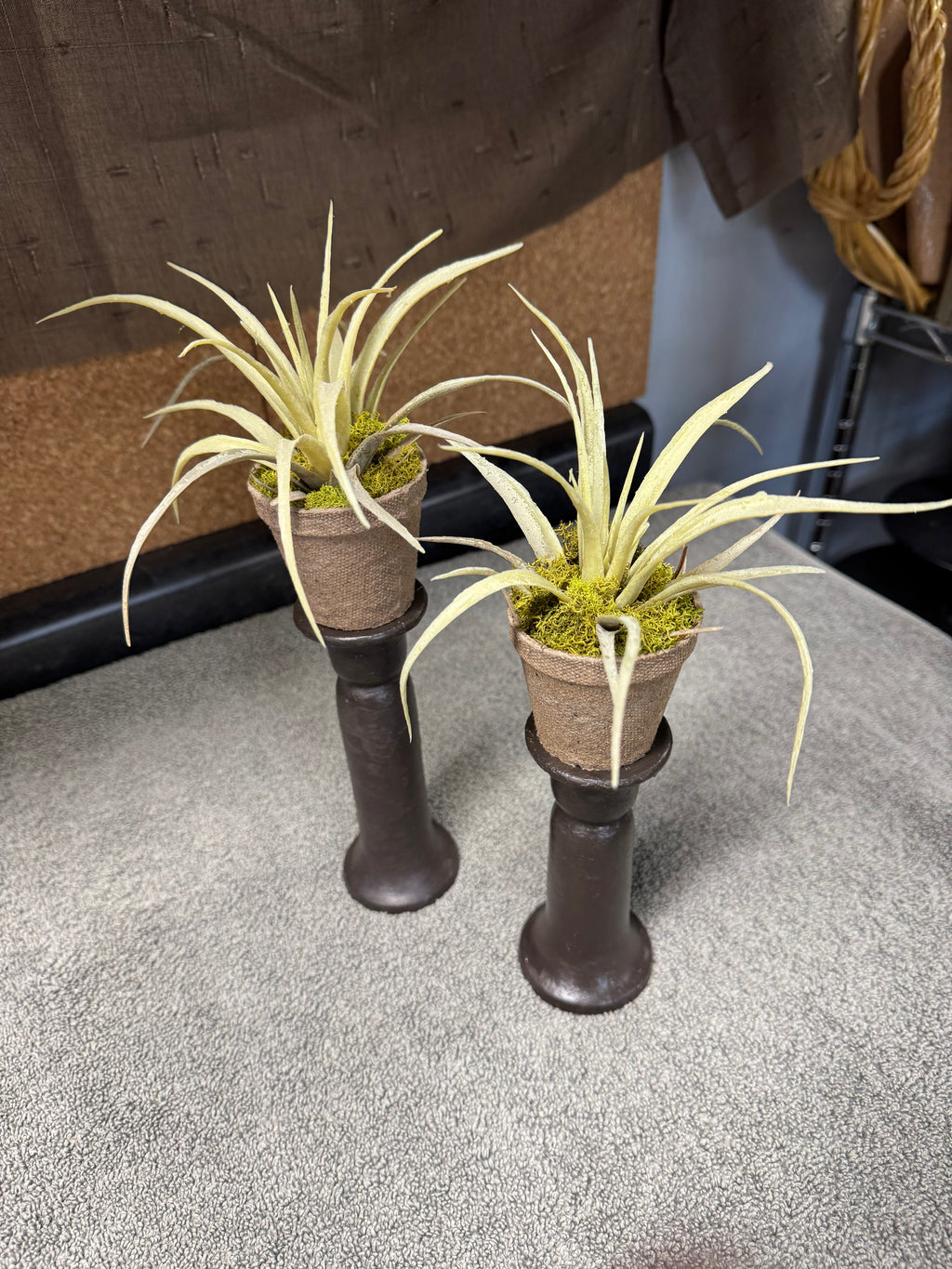 Cast Iron Spike Candlesticks with Greenery | Dark Halloween Decor | Set of 2
